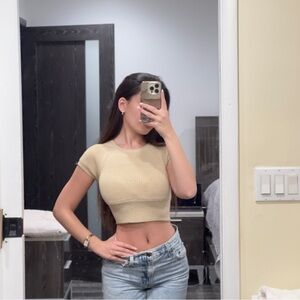 Lovers & Friends Revolve Knit Crop Sweater Top